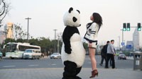 当美女遇见熊猫会擦出怎样的火花