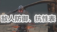 《黑暗之魂3》全敌人防御、抗性数据表