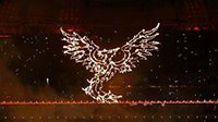 首届欧洲运动会闭幕 主场馆焰火表演凤凰展翅