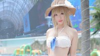 你要的泳装太太《战舰少女r》列克星敦泳装COS
