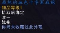 《WOW》裁坏的血色十字军战袍：25000金购买