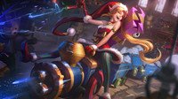 《LOL》圣诞皮肤原画 金克丝骑大火车、波比戴鹿角