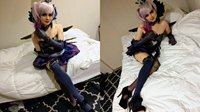 《LOL》C9战队女装大佬Cos暗黑拉克丝 美腿无敌了