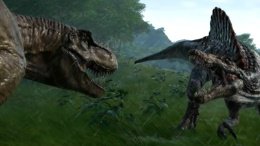 《侏罗纪世界进化》新预告霸王龙VS棘背龙 场面震撼