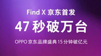 OPPO Find X销售火爆：京东47秒破万台 天猫苏宁双料冠军