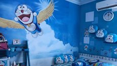 疯狂粉丝打造《哆啦A梦》主题房屋 到处都有蓝胖子