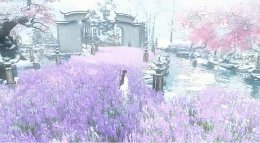 《逆水寒》气吞山河六级庄园花海醉月风景展示