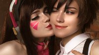 《守望》D.va、猎空COS 长腿兔女郎充满百合气息