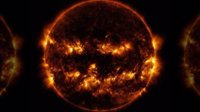 NASA发布太阳“怪异”照 酷似燃烧的万圣节南瓜灯