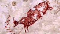 发现世界最古老壁画：4.4万年前“半兽人”捕猎图