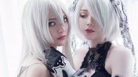 《尼尔》2B、A2唯美COS 黑丝白丝相间的完美小姐姐