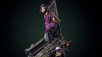 CDPR推出叶奈法古日本主题雕像 紫衣忍者撩人且致命