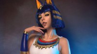 俄妹COS《动森》艳后猫 妖娆性感的埃及猫娘