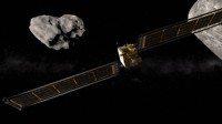 NASA完成地球防御测试 航天器撞击小行星画面公布