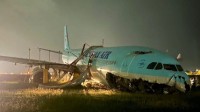 载有173人!大韩航空客机在菲律宾冲出跑道 无人伤亡