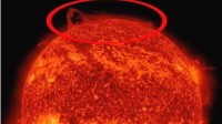 NASA拍到太阳北极一块断裂脱落 是前所未有的事件