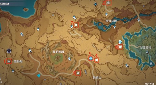 《原神》3.6荒石苍漠6个观景点位置整理