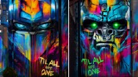 "Transformers 7" graffiti wind poster Optimus Prime orangutan captain giant head stickers