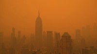 加拿大野火烟雾笼罩美东 橙色纽约空气污染指数爆表