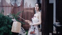 Yang Mi's 37th Birthday Photoshoot: Vintage Strapless Gown and Fiery Red Lips