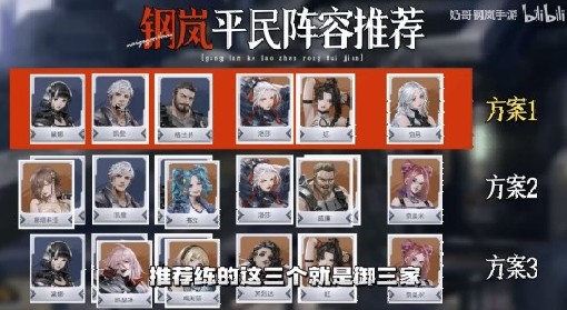《钢岚》平民新手开荒阵容推荐