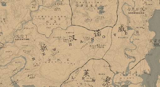 《荒野大镖客2》高清中文地图分享
