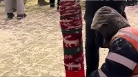 中央大街的铁柱子都被包起来了：防止南方小土豆舔