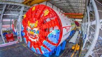 世界最长海底高铁隧道重器来袭 甬舟号盾构机涂装瑞龙好酷