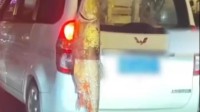 男子把55斤鱼挂在车外引众人围观:一时造成交通堵塞