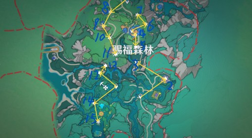 《原神》赐福森林欢声飞羽快速收集路线 赐福森林欢声飞羽点位一览