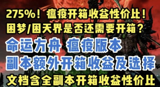 《命运方舟》瘟疫版本副本开箱收益及选择