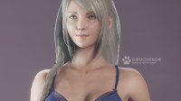 《FF16》吉尔同人渲染图：蓝色内衣 极具魅惑力