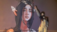 石家庄新增《黑神话：悟空》墙绘：小狐狸萍萍