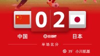 国足vs日本上半场结束！暂时0比2落后