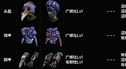 《怪物猎人：荒野》下位沼喷龙套装图鉴