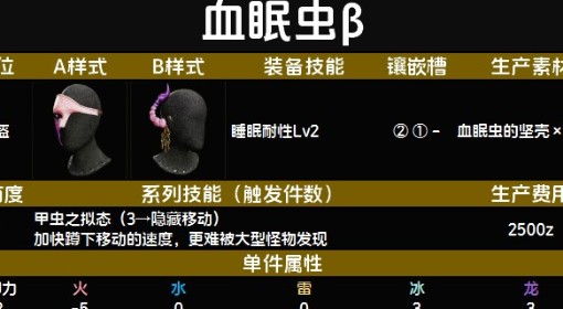 《怪物猎人：荒野》血眠虫β套装图鉴