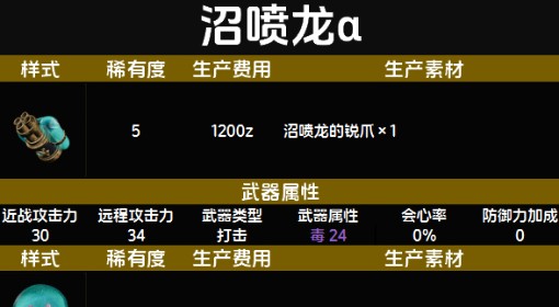 《怪物猎人：荒野》随从猫沼喷龙α套装图鉴