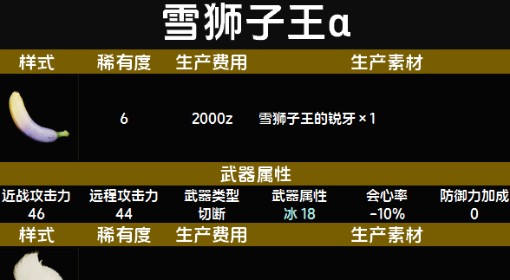 《怪物猎人：荒野》随从雪狮子王α套装图鉴