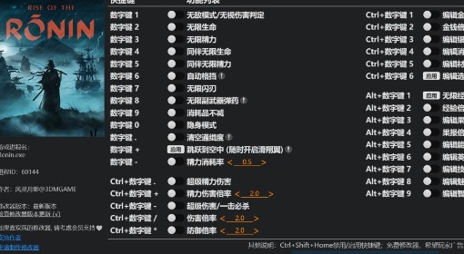 《浪人崛起》修改器及使用方法说明