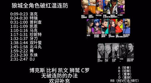 《饿狼传说：群狼之城》全员破红温连防教学
