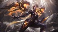 无冕之王！Uzi名人堂皮肤高清原画：金甲卡莎白毛VN