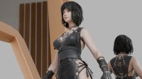 玩家制《剑星》绝美角色模型：三个视角展示白腿黑丝!