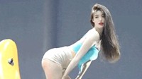韩国女主播出道水平 一起做有氧的动态图