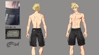 FF7RE官推分享克劳德泳装设定图：向扎克斯致敬！