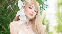 碍事梨体模《妮姬》cos：泳装美人浑身浸湿太诱人了!