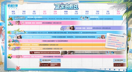《胜利女神新的希望》夏日版本活动一览 8月20日更新后都有哪些活动