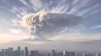 日本模拟富士山喷发画面 东京新宿完全被火山灰覆盖