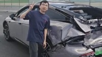 小鹏P7+高速遭卡车追尾 车主：自己安然无恙