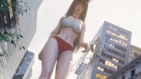 被女巨人踩的新游最新截图:性感比基尼美女破坏城市!