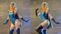性感金发美女COS金耀光：紧身衣下的身材让人直眼！